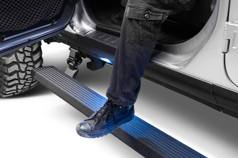 Jeep Wrangler Running Boards - Go Rhino - VoltStep Electric, Bedliner Coating - Black - `18-`24